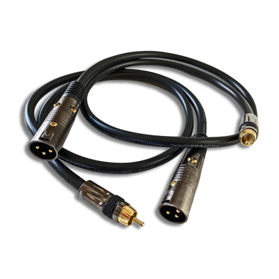 RCA Male to XLR Male 3' Cables - pair